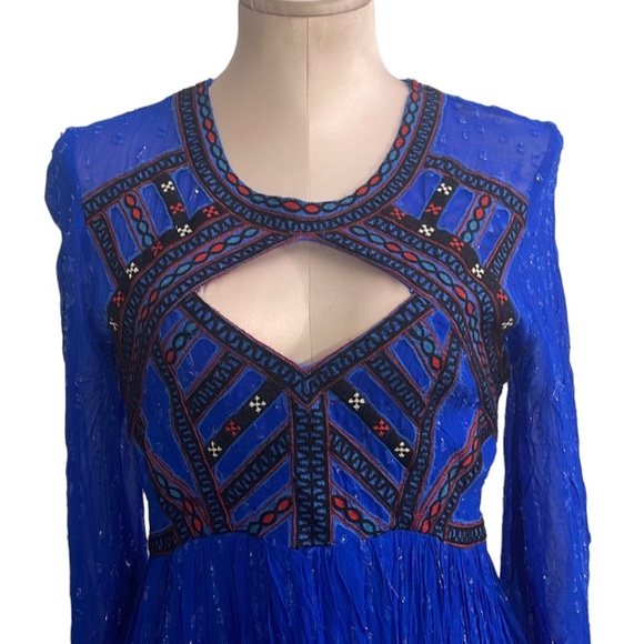 Free People dress.Size S.Royal blue with silver threading. Absolutely beautiful - Picture 9 of 14